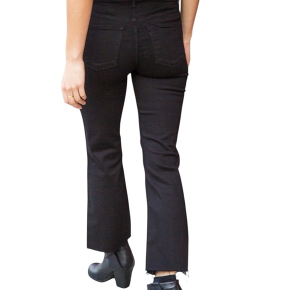 GRLFRND Joan Crop Flare Jeans in the Color Black Magic Woman - Picture 2 of 14
